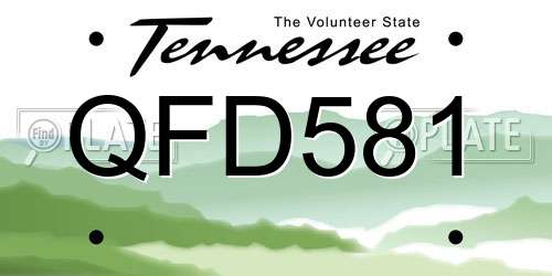 QFD581 Tennessee License Plate