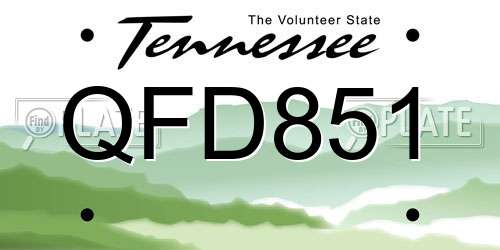QFD851 Tennessee License Plate