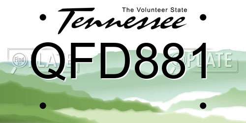 QFD881 Tennessee License Plate