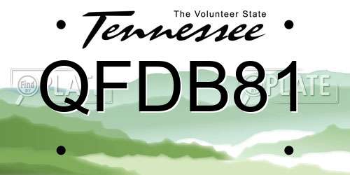 QFDB81 Tennessee License Plate