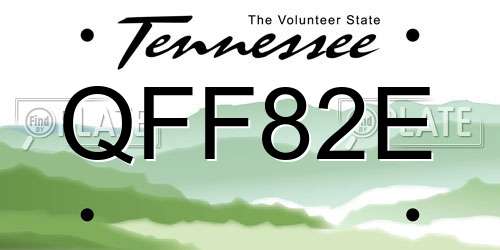 QFF82E Tennessee License Plate