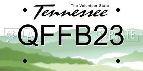 QFFB23 Tennessee License Plate
