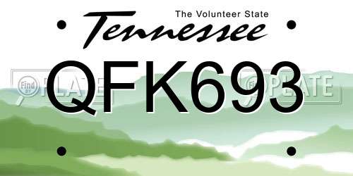 QFK693 Tennessee License Plate