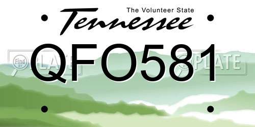 QFO581 Tennessee License Plate