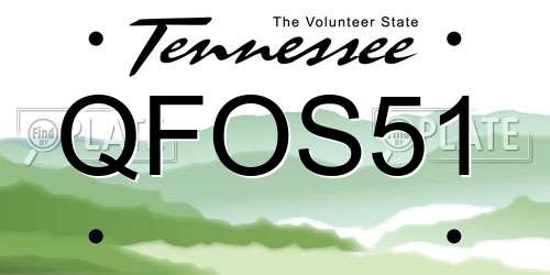 QFOS51 Tennessee License Plate