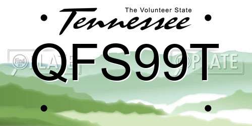 QFS99T Tennessee License Plate