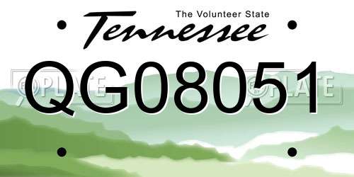 QG08051 Tennessee License Plate