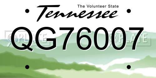 QG76007 Tennessee License Plate