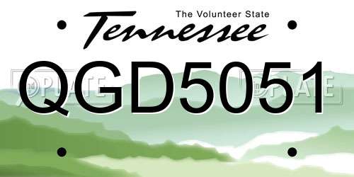 QGD5051 Tennessee License Plate