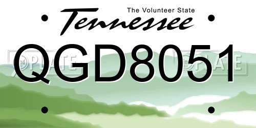 QGD8051 Tennessee License Plate