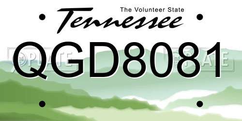 QGD8081 Tennessee License Plate