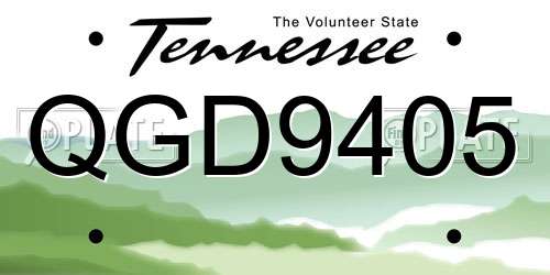 QGD9405 Tennessee License Plate