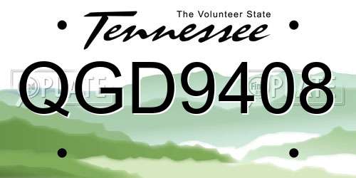 QGD9408 Tennessee License Plate