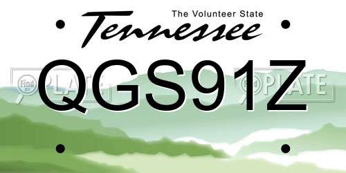 QGS91Z Tennessee License Plate