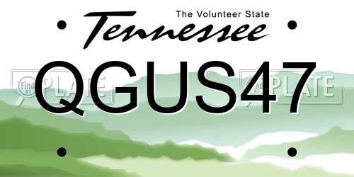 QGUS47 Tennessee License Plate