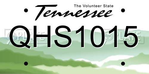 QHS1015 Tennessee License Plate