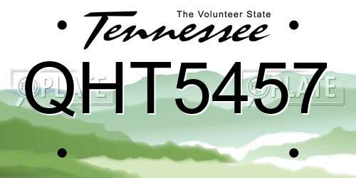 QHT5457 Tennessee License Plate