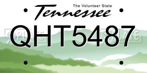 QHT5487 Tennessee License Plate