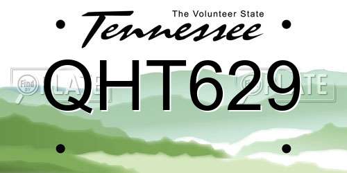 QHT629 Tennessee License Plate