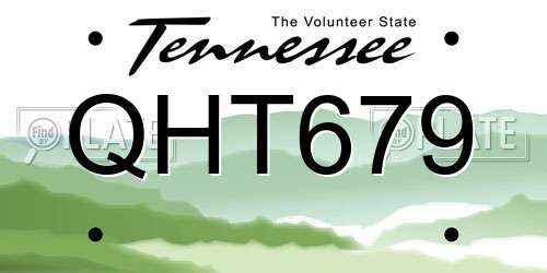 QHT679 Tennessee License Plate