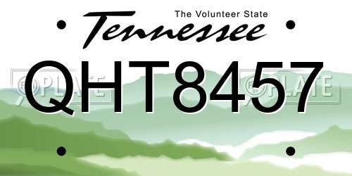 QHT8457 Tennessee License Plate