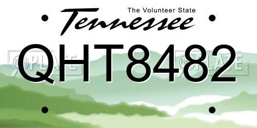 QHT8482 Tennessee License Plate