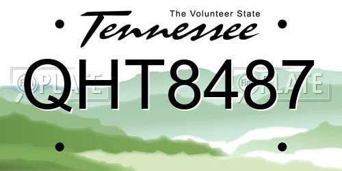 QHT8487 Tennessee License Plate