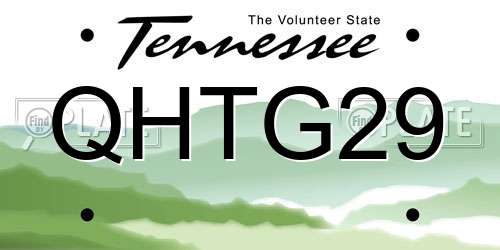QHTG29 Tennessee License Plate