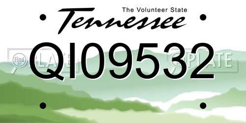 QI09532 Tennessee License Plate