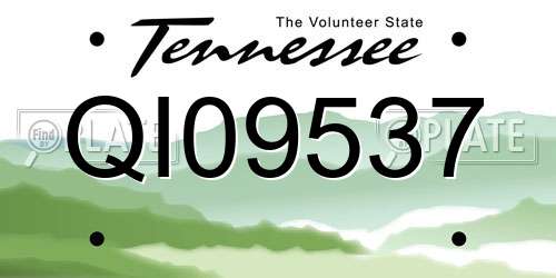 QI09537 Tennessee License Plate