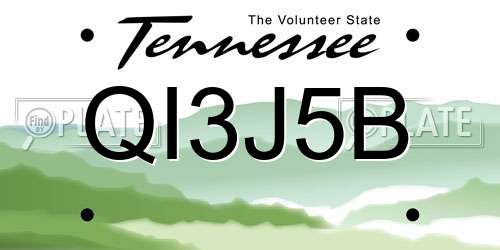 QI3J5B Tennessee License Plate