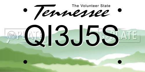 QI3J5S Tennessee License Plate