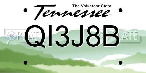 QI3J8B Tennessee License Plate