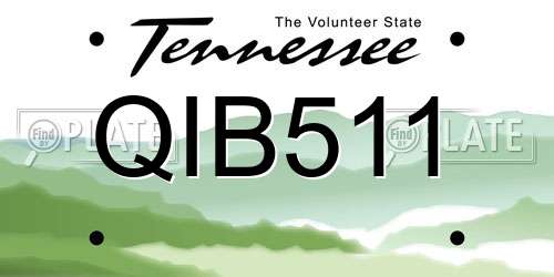 QIB511 Tennessee License Plate