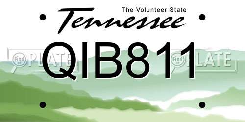 QIB811 Tennessee License Plate