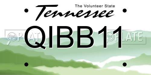 QIBB11 Tennessee License Plate