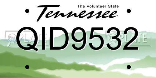 QID9532 Tennessee License Plate