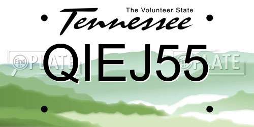 QIEJ55 Tennessee License Plate