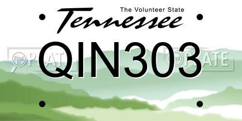 QIN303 Tennessee License Plate