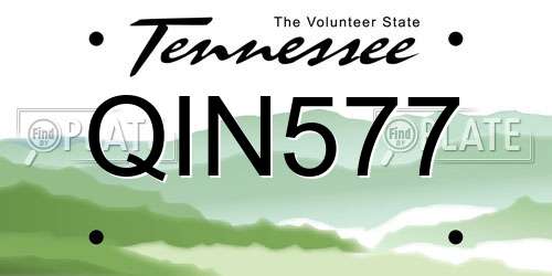 QIN577 Tennessee License Plate