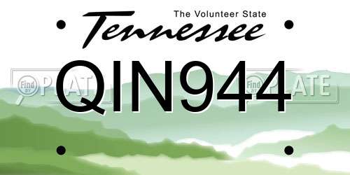 QIN944 Tennessee License Plate