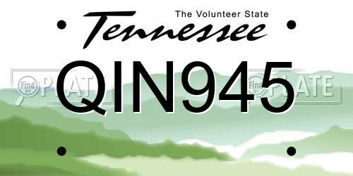 QIN945 Tennessee License Plate