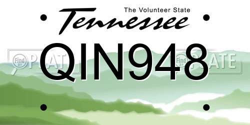 QIN948 Tennessee License Plate