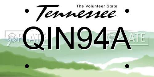QIN94A Tennessee License Plate