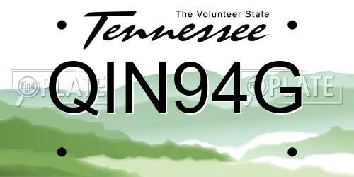 QIN94G Tennessee License Plate