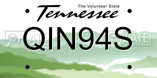 QIN94S Tennessee License Plate