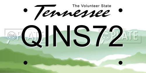 QINS72 Tennessee License Plate