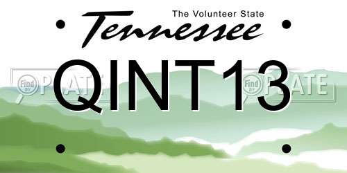 QINT13 Tennessee License Plate
