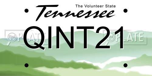 QINT21 Tennessee License Plate