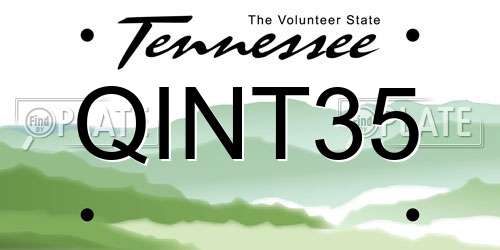 QINT35 Tennessee License Plate